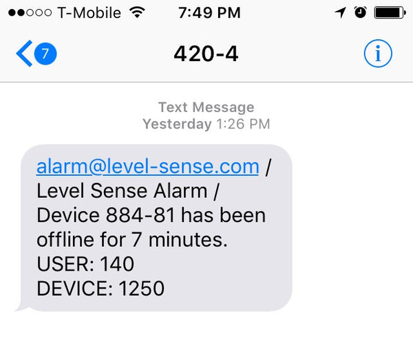 Level Sense Device Goes "Offline" Occasionally