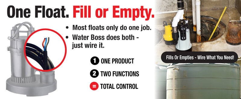 Float Switch for Sump Pump - Water Level Sensor with Honeywell Microswitch and Adjustable Tether Length for Ground Water Bilge Pump and Water Tank – Non-Corrosive PP Casing, Rated to 13 Amps