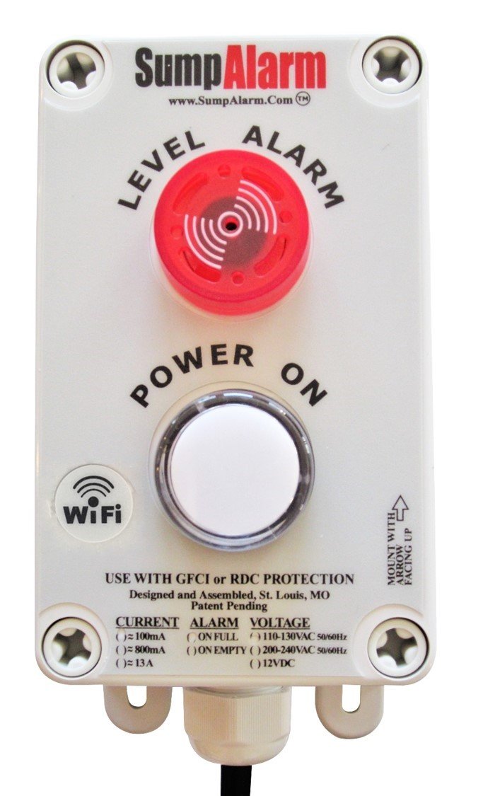 Sump Alarm "2L" WiFi Enabled In/Outdoor High Water Alarm With Power Light  and Float Switch - Level Sense (by Sump Alarm Inc.)