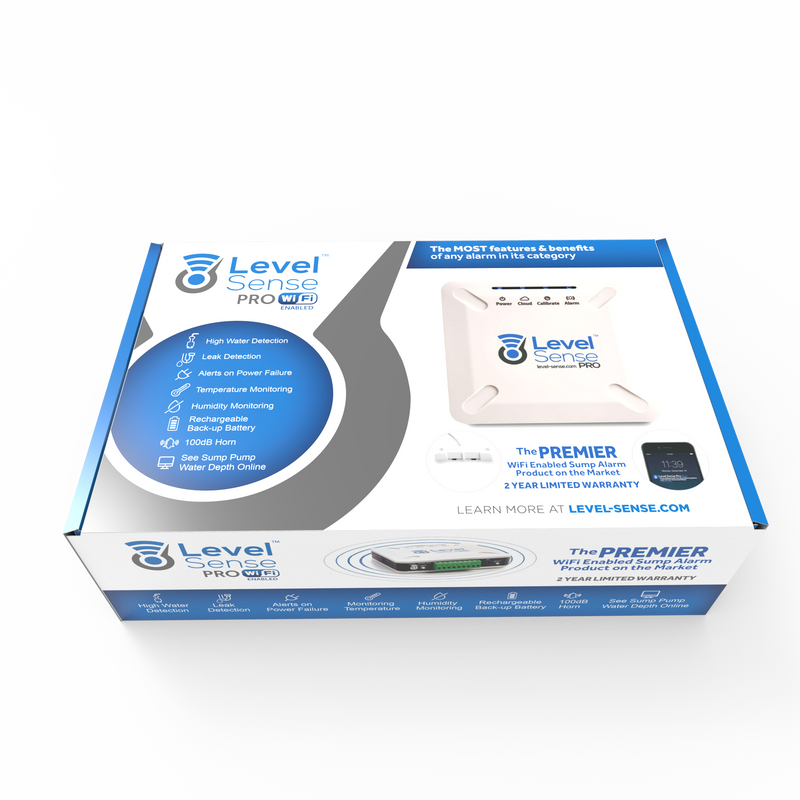 Level Sense PRO- Wi-Fi Enabled Sump Pump, Water Heater, Temperature, Humidity, and Leak Detector - Level Sense (by Sump Alarm Inc.)